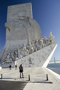 monumentet, Lissabon, Portugal, upptäckter, Lisboa, arkitektur, sten