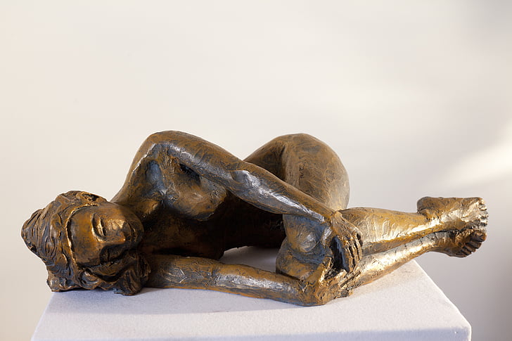 женщина, лежа, скульптура, Индия
