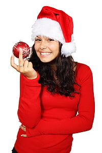 ball, bauble, christmas, claus, decoration, female, girl