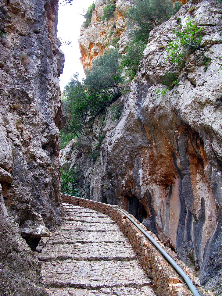 mallorca, hiking, away, rock, gradually, stairs, stone