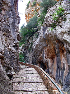 Mallorca, piesze wycieczki, od, Rock, stopniowo, schody, kamień