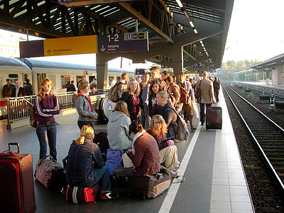 railway station, platform, railroad track, central station, berlin