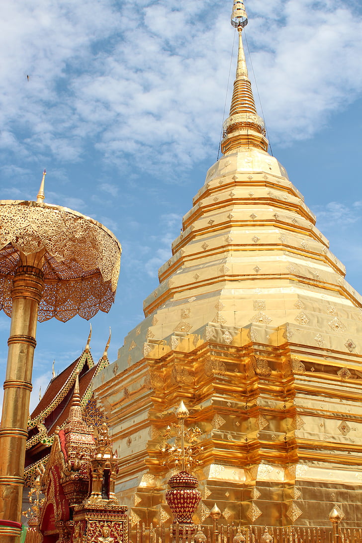 templom, arany, arany, buddhizmus, Buddha, Thaiföld, Ázsia