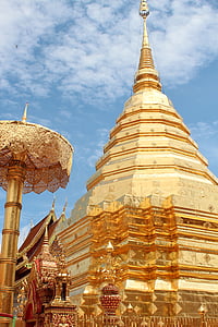 temppeli, kultaa, Golden, buddhalaisuus, Buddha, Thaimaa, Aasia