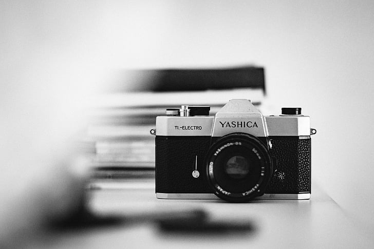 kamero, Yashica, objektiv, ISO, odprtino, roleta, fotografije