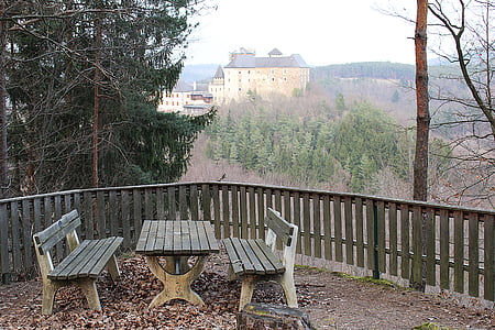 точка зрения, место отдыха, Замок, привлекают дом, Рыцарский замок