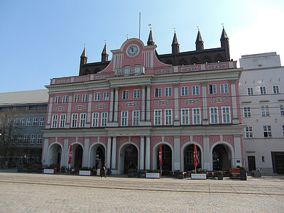 Rostock, Hansan, Hanseatic stad, Östersjön, Mecklenburg-Vorpommern, fasad, byggnad