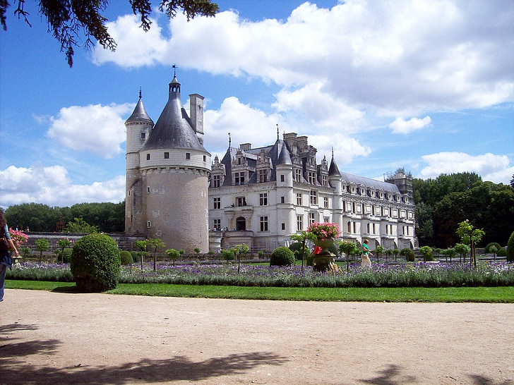 Zamek, Francja, park zamkowy, Prato, relaks, Château de chenonceau, Architektura