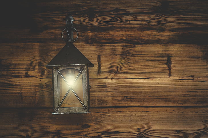 Фонарь, свет, Деревенская, стена, деревянные, Вуд - материал, Электрическая лампа