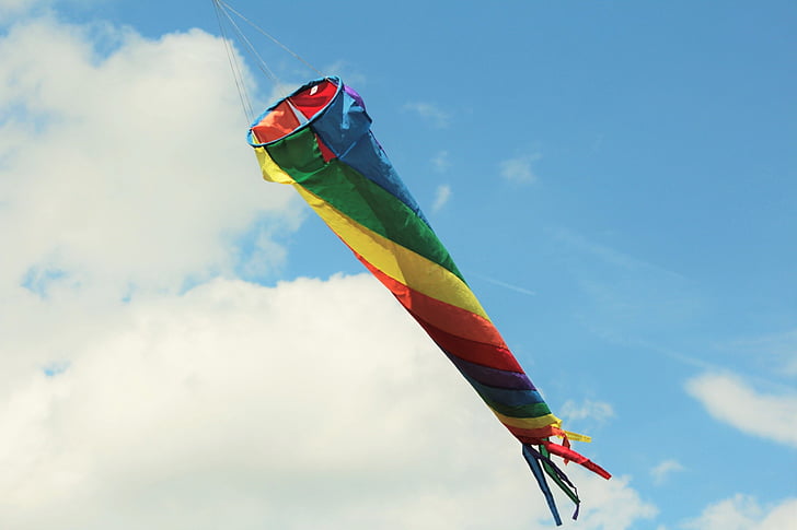 calcetín del viento, windspiel, viento, colorido, Color, niños, a su vez
