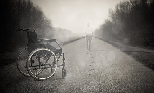 轮椅, 灵感, 爱, 天使, dom, 信心