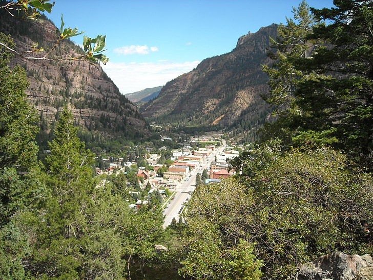 Ouray, Colorado, bjerge, dalen, naturskønne, Rockies, Rocky mountains
