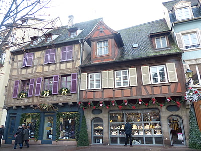 Altstadt, Weihnachten, Häuser, Fensterläden