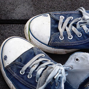 giày dép, sneakers, đôi giày vải, màu xanh, thể thao, Giày thể thao, mắt cá chân cao