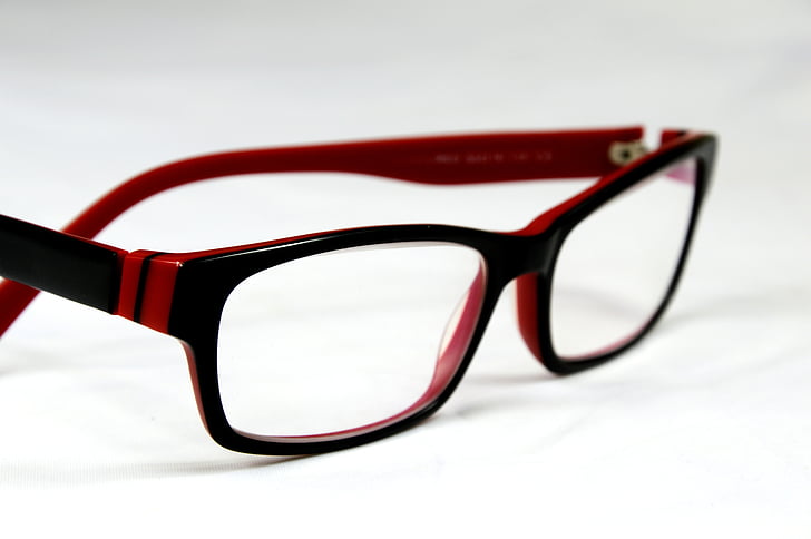 ulleres, vidre, vermell, ulleres, objecte, moda, vista
