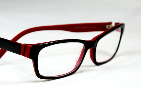 lunettes, verre, rouge, lunettes de vue, objet unique, mode, acuité visuelle