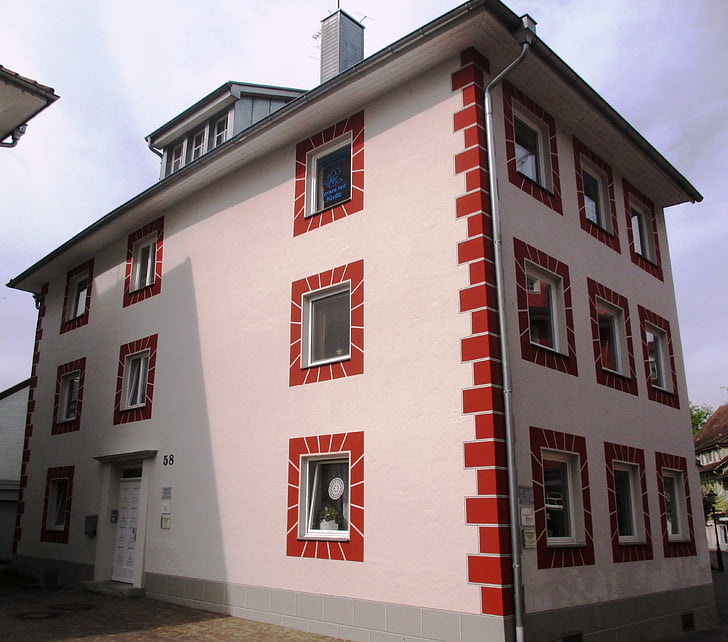 hoone, arhitektuur, fassaadid, akna, Vanalinn, Radolfzell am bodensee, Saksamaa