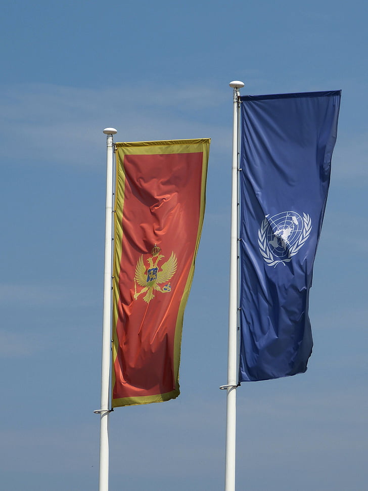 Montenegro, los Balcanes, Bandera, Adler, Naciones Unidas, Estado