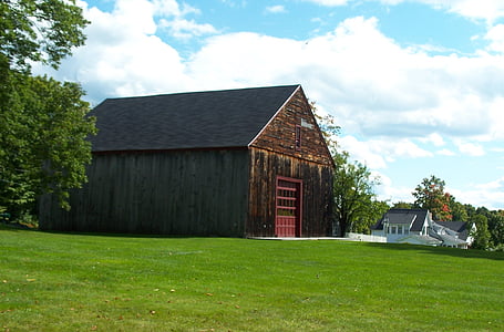 barn, farm, village, countryside, wooden, grass, rural Scene