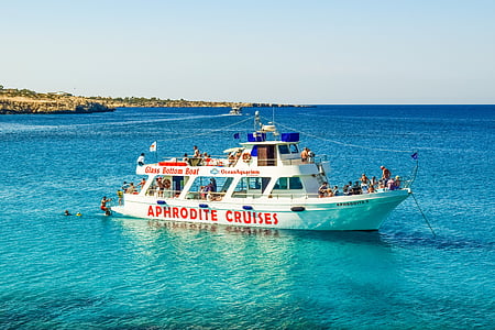 barco de crucero, mar, azul, Turismo, vacaciones, vacaciones, Mediterráneo