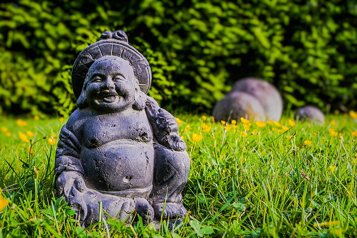 tập trung của Đức Phật, Đức Phật, phong thủy, Sân vườn, Zen, bức tượng, đá