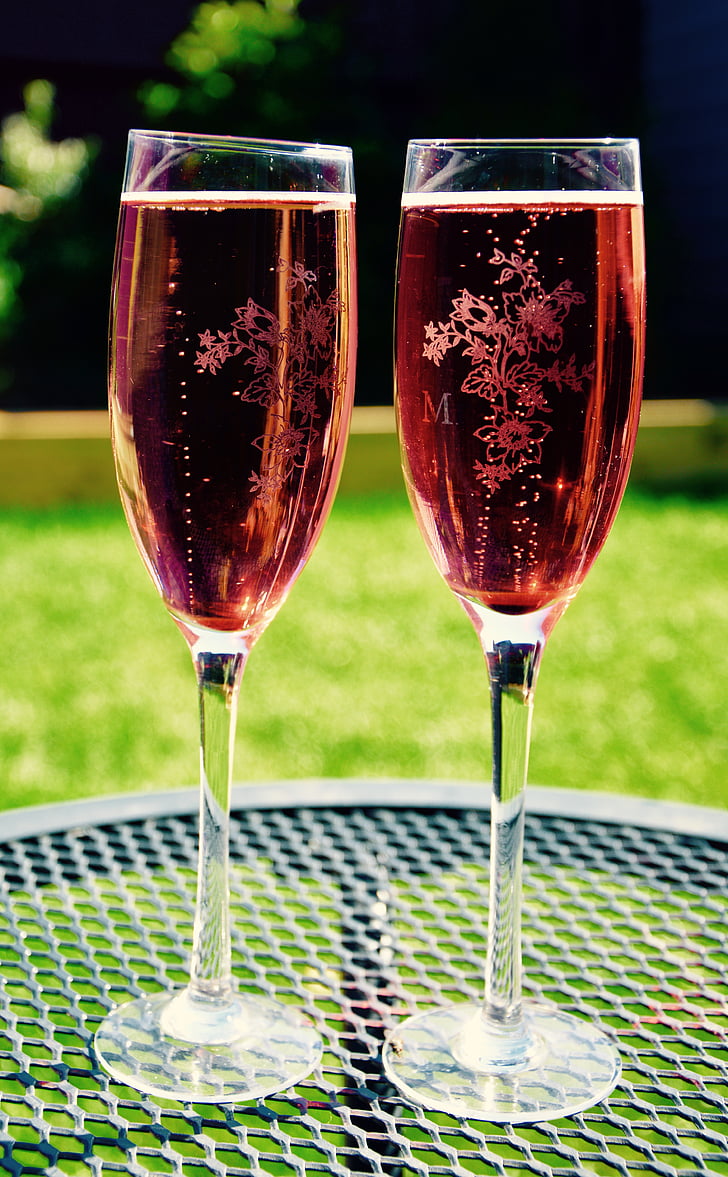 alcohol, celebración, Champagne, bebida, con gas, gafas, al aire libre