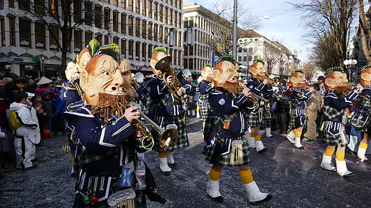 karneval, Luzern, Maska, kostum, plošča, Parada, premikanje
