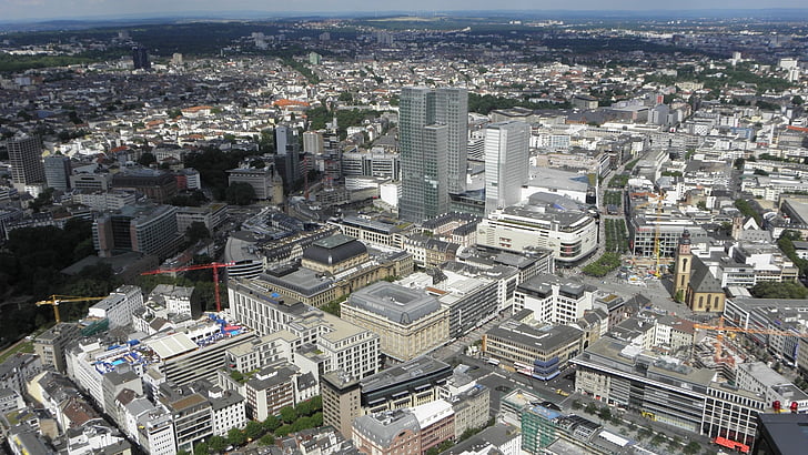 Frankfurt, Germania, arhitectura, orizontul, City, peisajul urban, Turnul