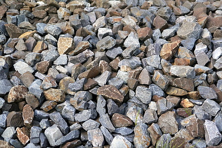 bahnschotter, pierres, coloré, gris, bleu gris, brun, beige-brun