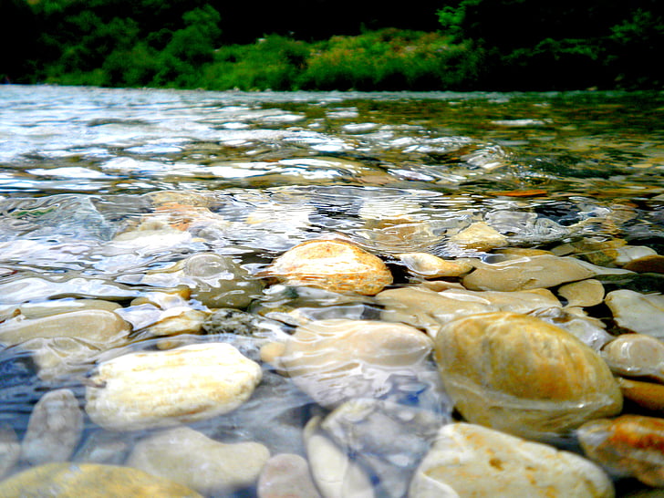 water, stones, river