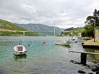 kusten, Bridge, vid vattnet, Dubrovnik, natursköna, båtar, Adriatiska havet