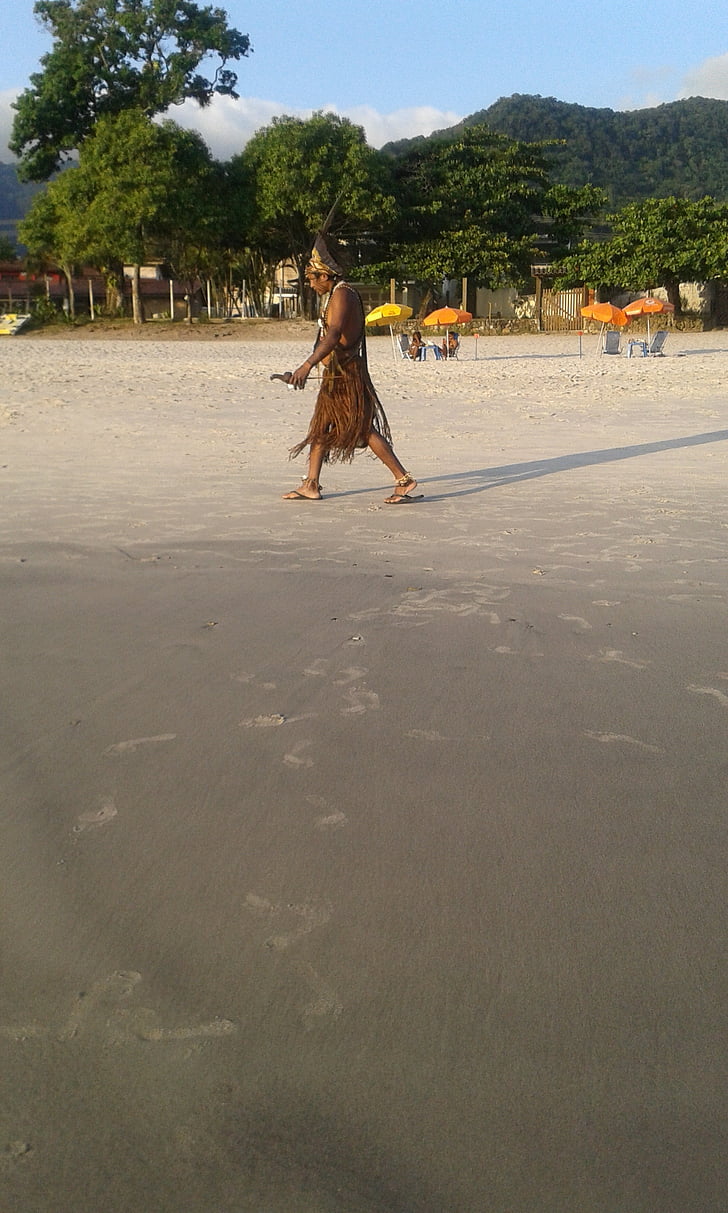 indian, beach, walking, people