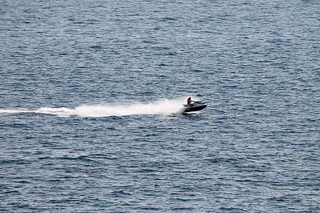 moto de agua, acción, lancha motora, barco, vela, el mar, agua