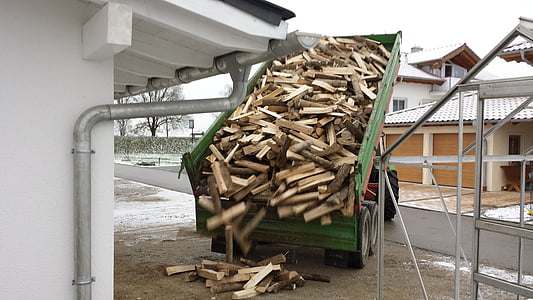 wood supply, wood, delivery, construction Industry, house, wood - Material