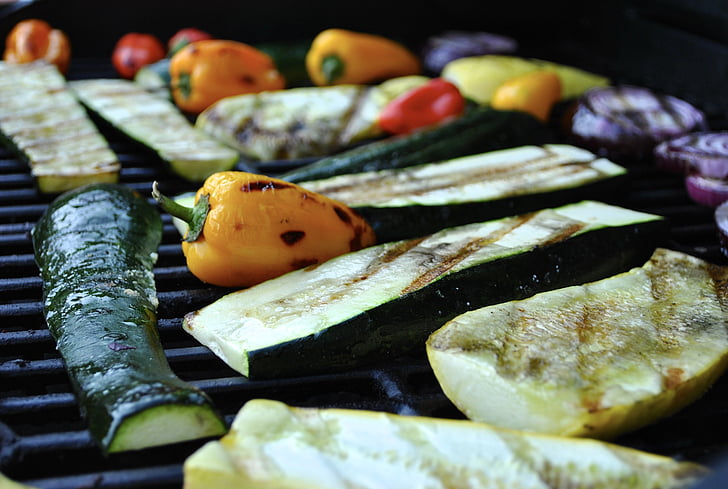 grilled vegetables, grilled, grilling, bbq, summer, zucchini, peppers