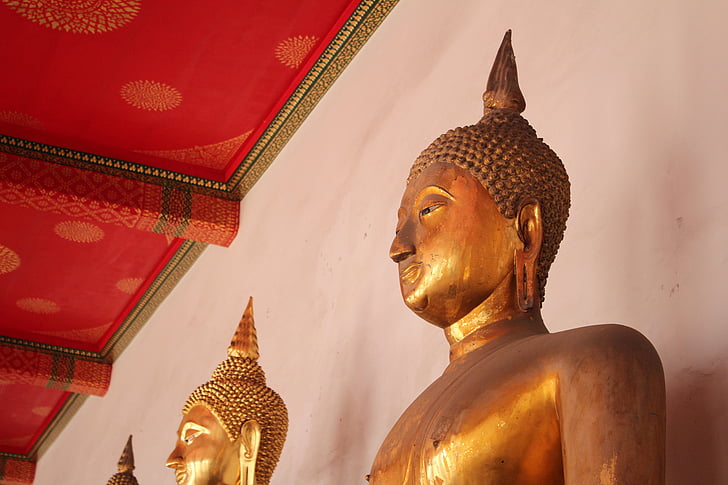 Bangkok, Buddha, gull, meditasjon, buddhisme, Thailand, Asia