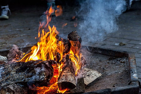 bonfire, campfire, fire, flames, hot, outdoors, warm