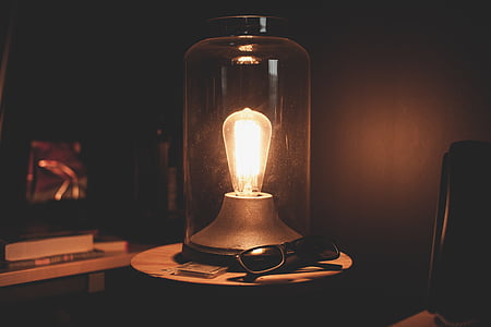 luz, lâmpada, industrial, lâmpada elétrica, com estilo retrô, equipamento de iluminação, à moda antiga