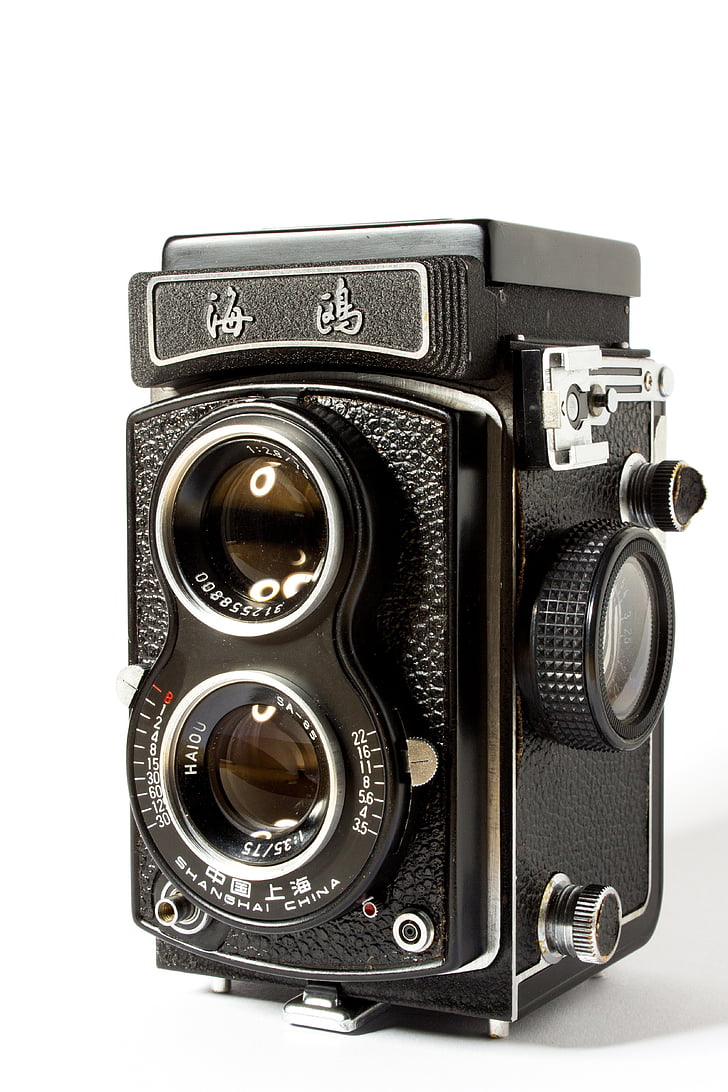 câmera, analógico, câmera de lente dupla, hipster, câmera antiga, fotografia, Câmara fotográfica