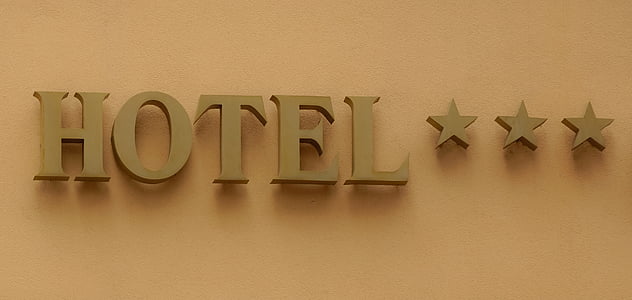 Viešbutis, ženklas, kelionės, atostogų, turizmo, žvaigždės, trys