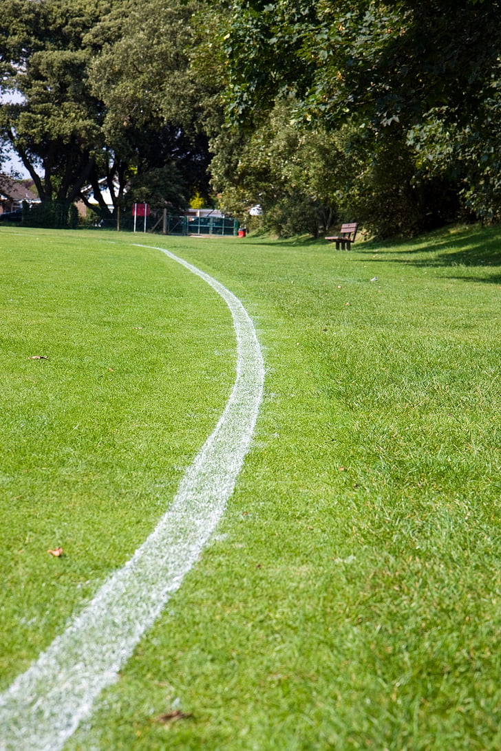 boundary line, white, line, boundary, marker, green, grass