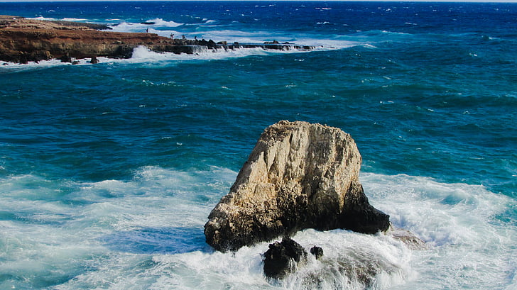 rocha, onda, quebrando, espetacular, mar, natureza, cabo