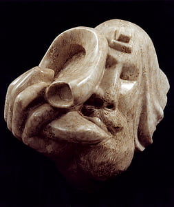 čovjek, lice, rog, umjetnost, skulptura, mramor, Anatomija