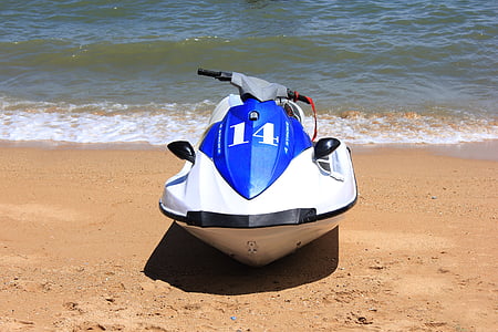 bateau, eau, plage, vacances, sable, scooter, mer