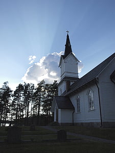 kyrkan, motljus, Sverige, arkitektur, religion