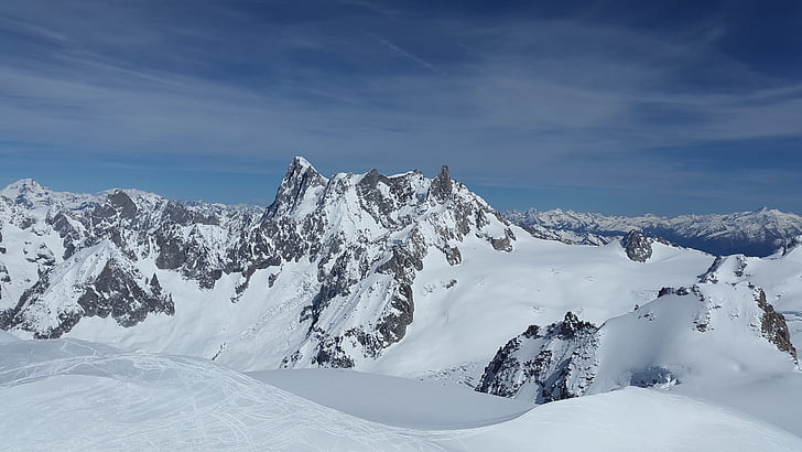 magas hegyek, Chamonix, Grand jorasses, Mont blanc csoport, hegyek, alpesi, csúcstalálkozó