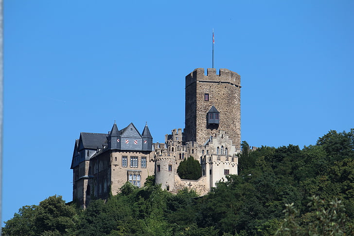 Castle, Lahneck, Lahnstein, historia, rakentamiseen ulkoa, sininen, arkkitehtuuri