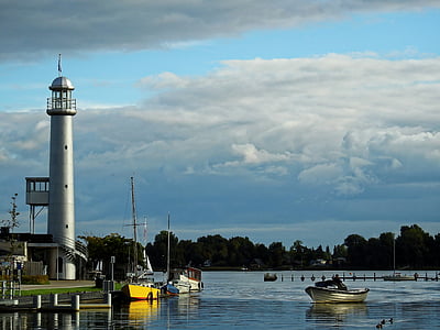 lighthouse, water, lake, north sea, holland, netherlands, sea