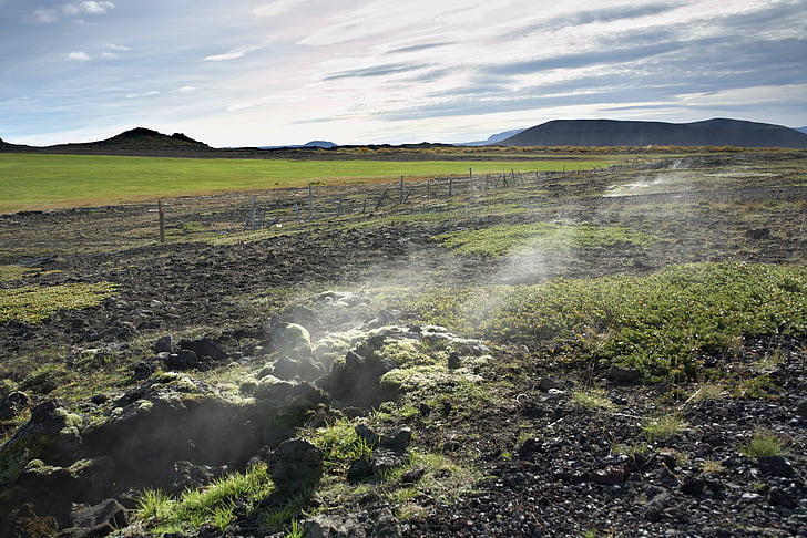 iceland, volcanic, smoke