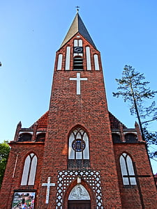 Kerahiman ilahi gereja, Bydgoszcz, Menara, Polandia, bangunan, arsitektur, Kekristenan